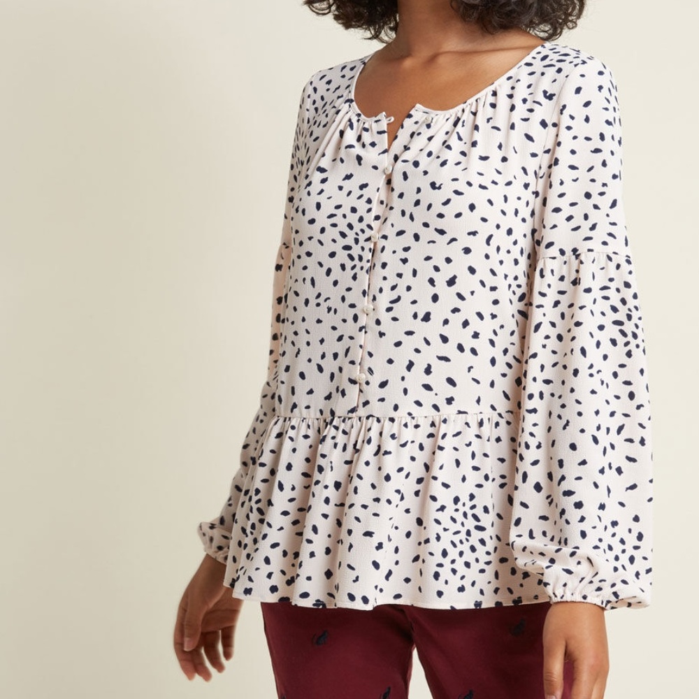 Modcloth Flow with the Punches Pastel Pink Blouse